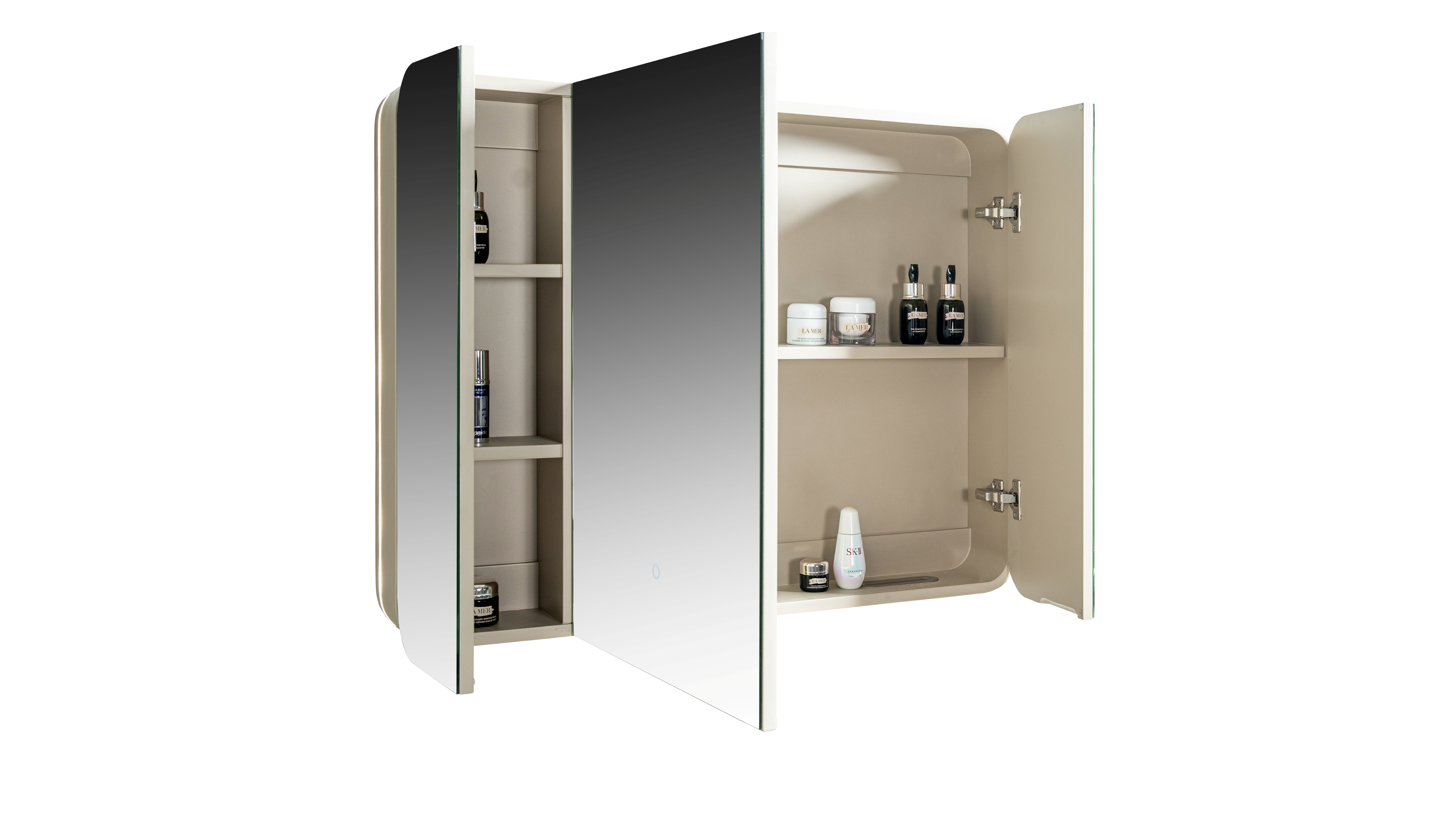 PVC Bathroom Wall Wash Basin Cabinet With Hand Touch Mirror LY012 4