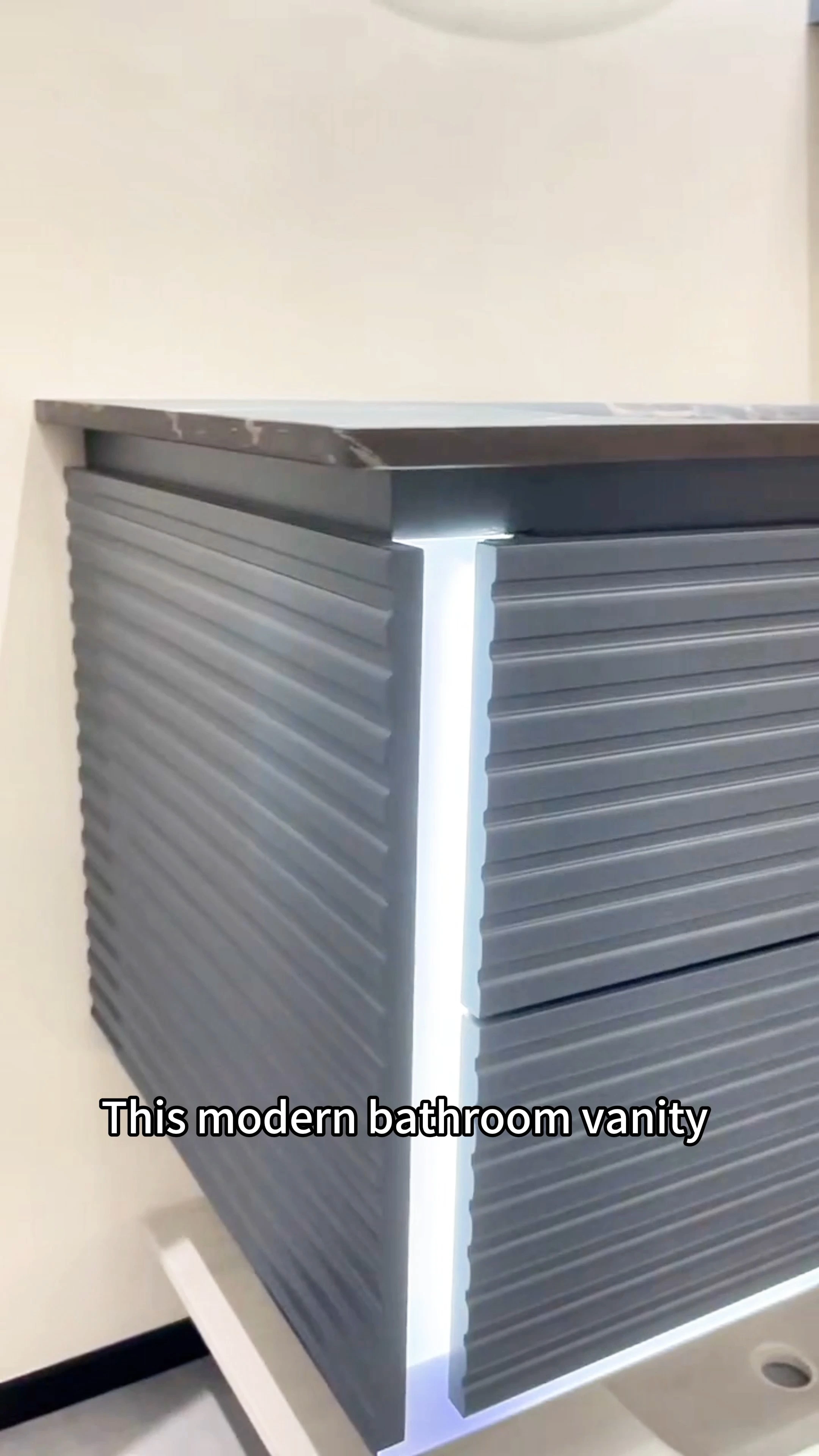 Luxury Fluted Sintered Stone Bathroom Vanity Showcase | Factory New Model